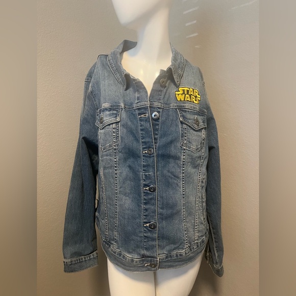 Her Universe STAR WARS Plus Women’s Mid- Blue Wash BD LS Denim Jacket Size 2 - Picture 2 of 16